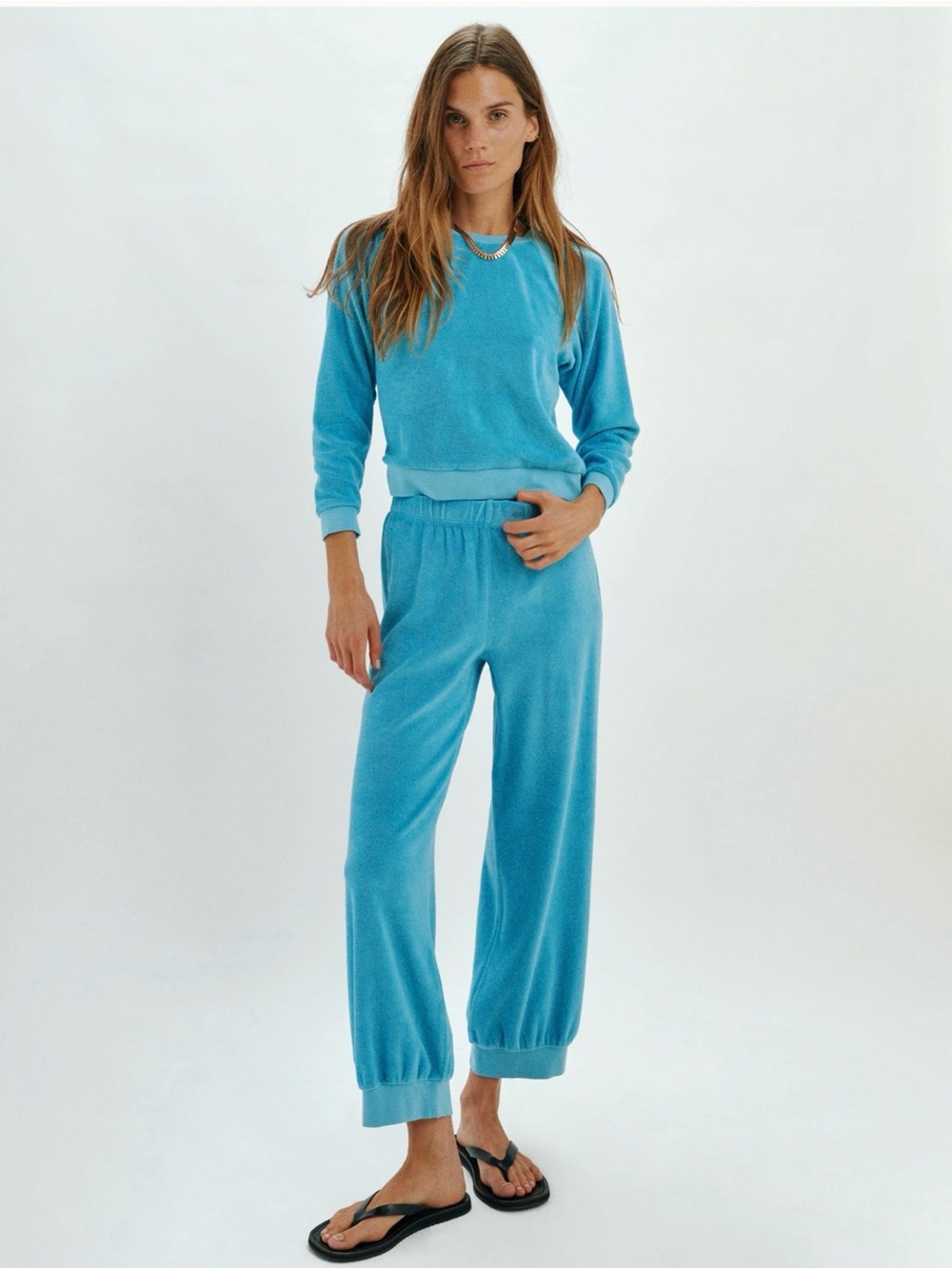 Suzi Kondi Turquoise Terry Track Pants